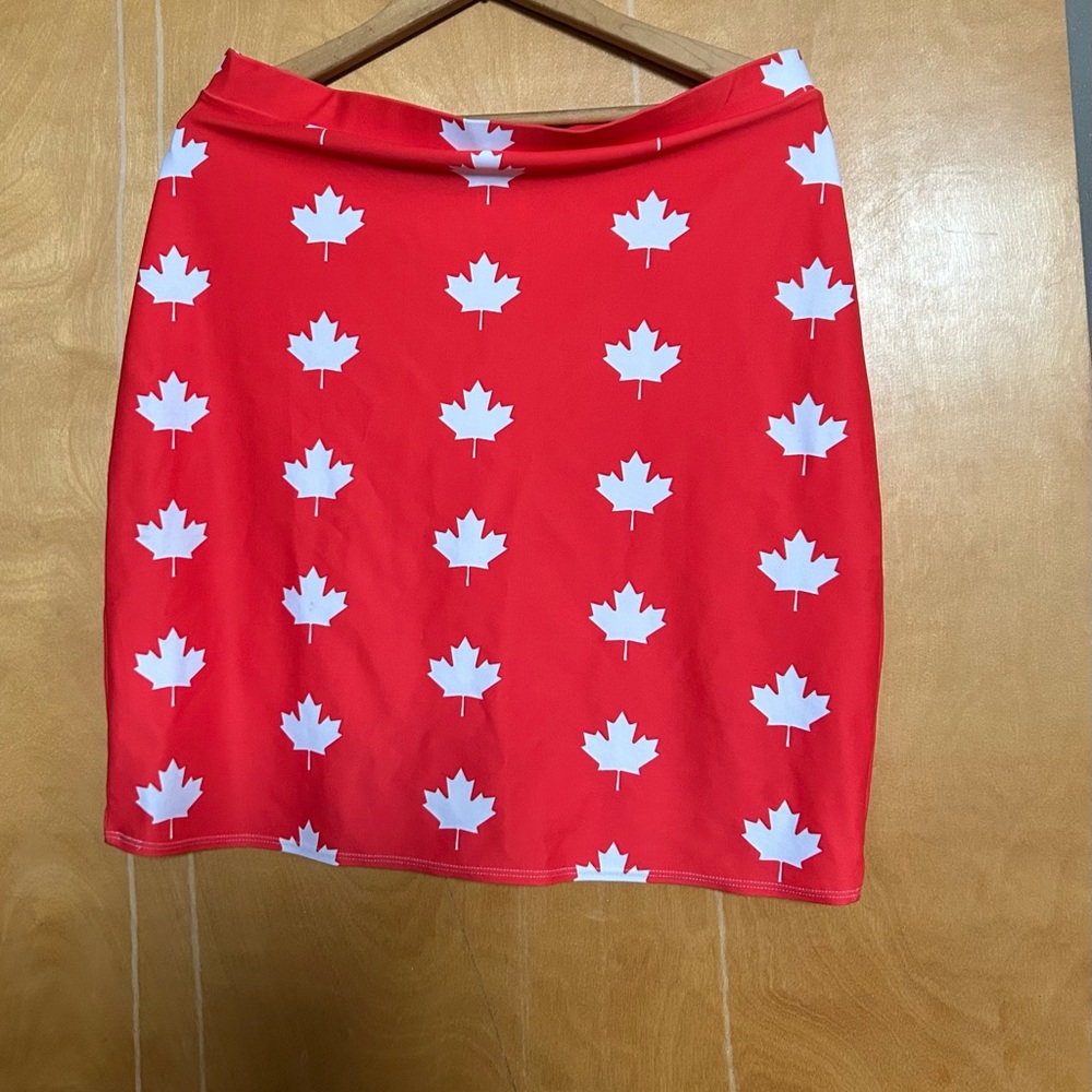 Red Maple Leaf Printed Women’s Skirt